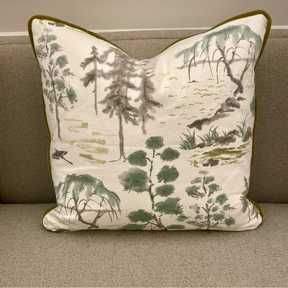 Scenic Green and Gray Accent Pillows